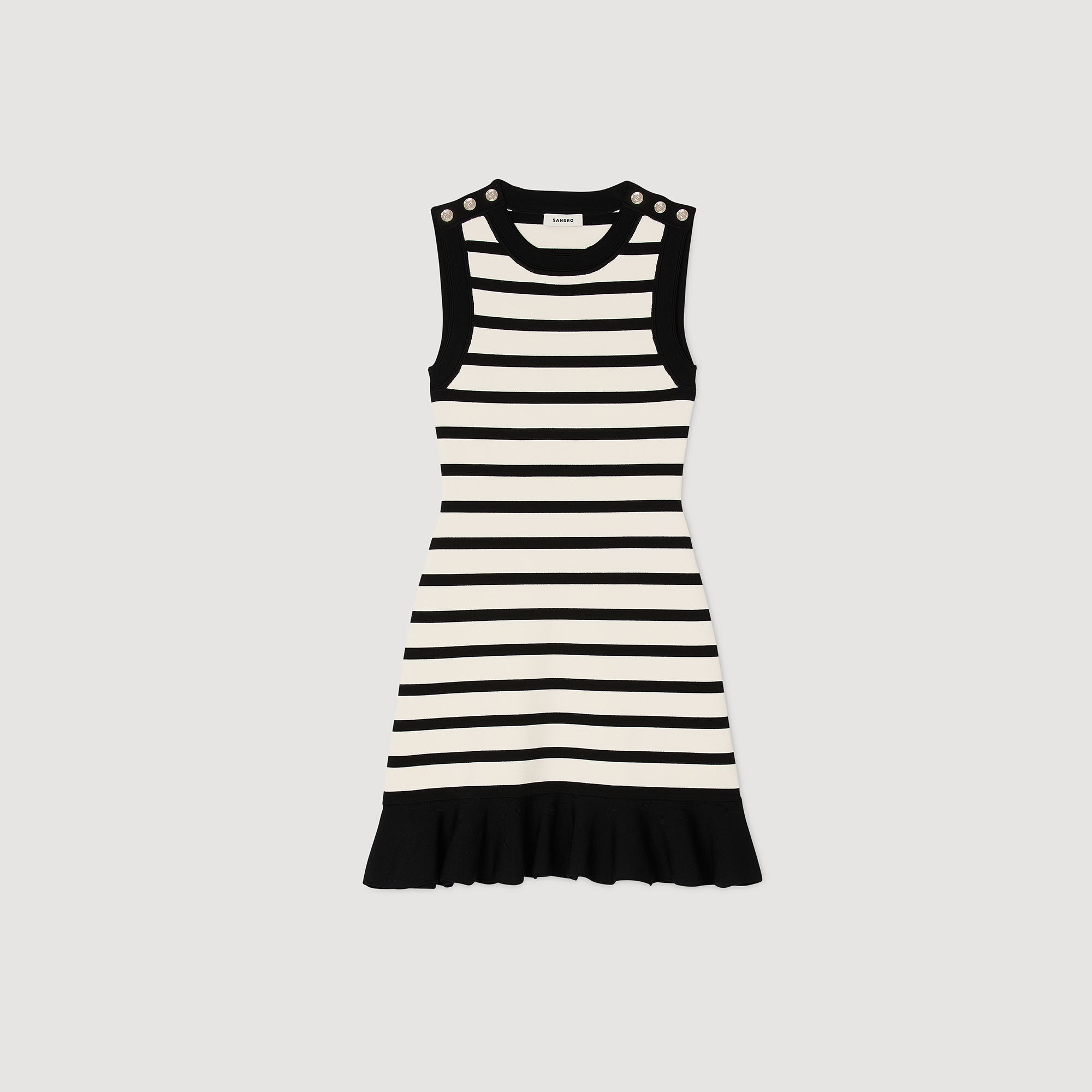 Striped knit short dress