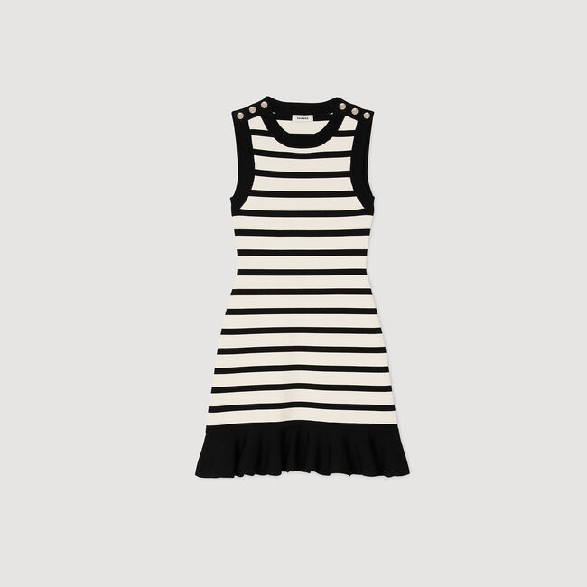 Striped knit short dress