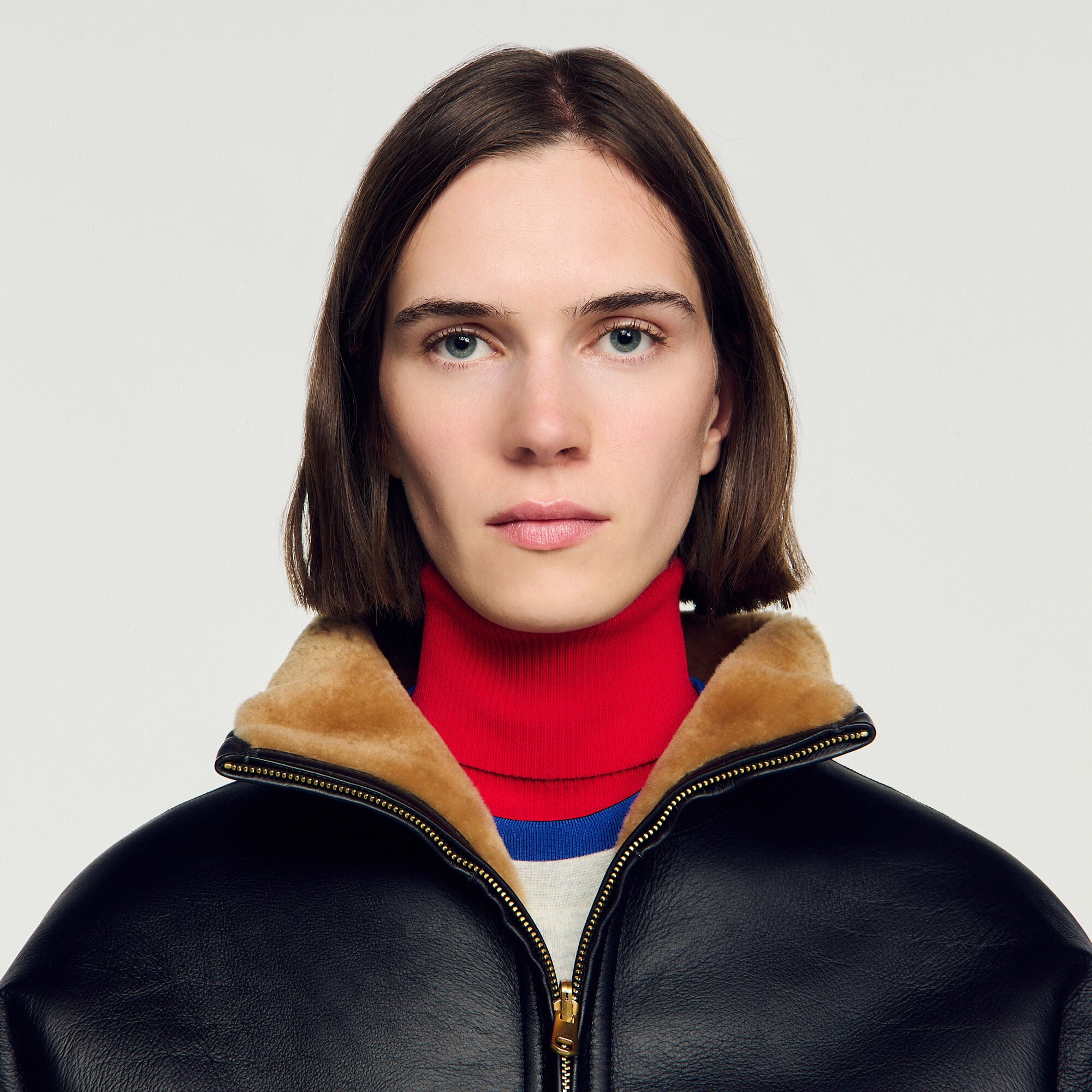 Oversized shearling jacket - Women | Sandro