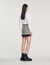 Short houndstooth tweed skirt
