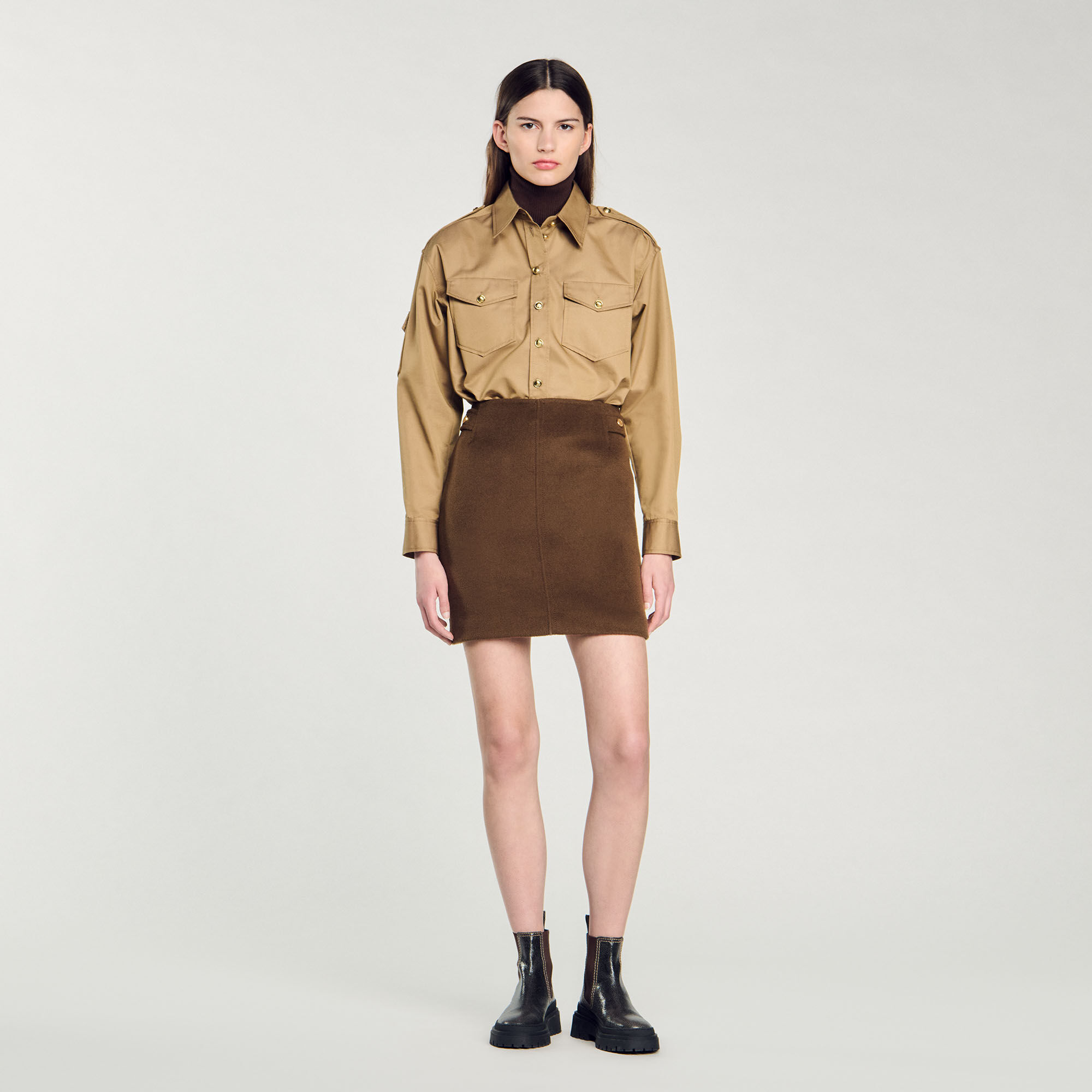 Short wool skirt uk hot sale