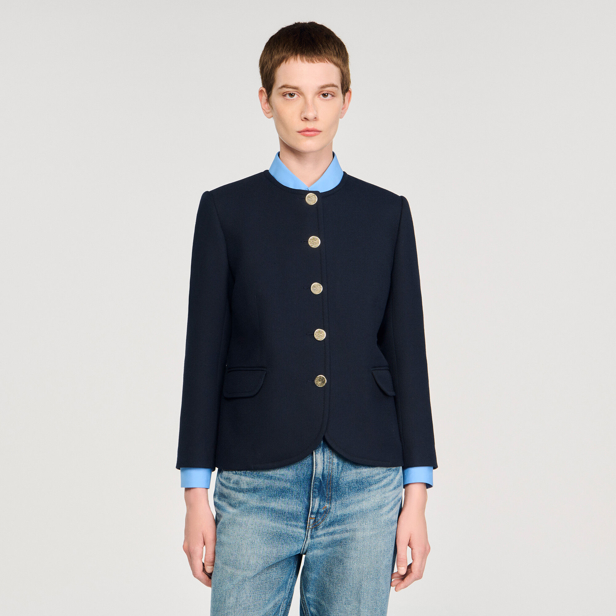 Round collar jacket