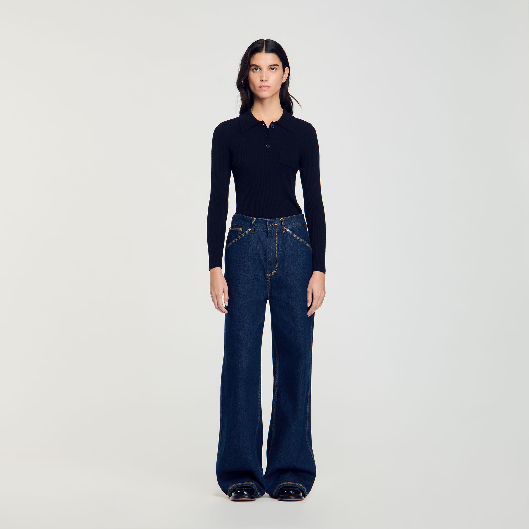 Women's rib knit sweater on sale