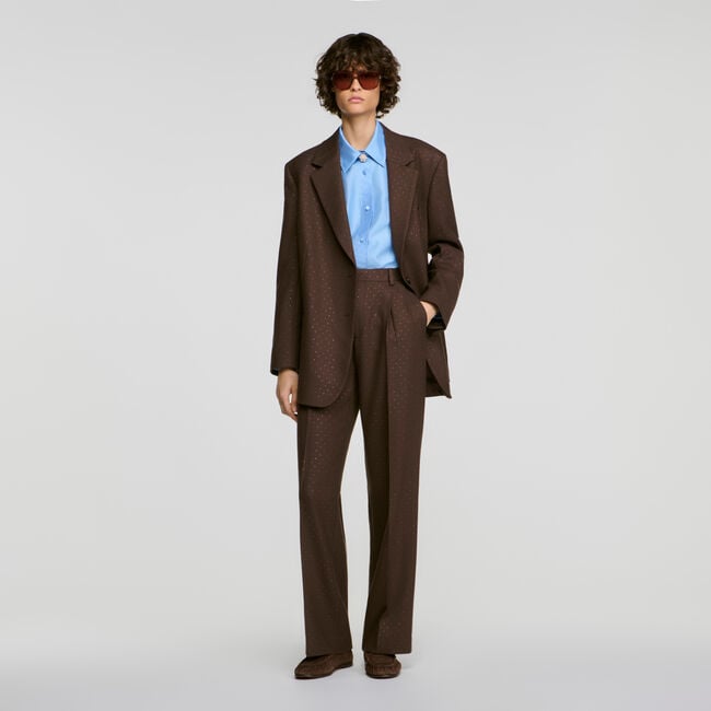 Rhinestone suit trousers - Women | Sandro