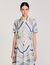 Spiral-motif silk midi dress
