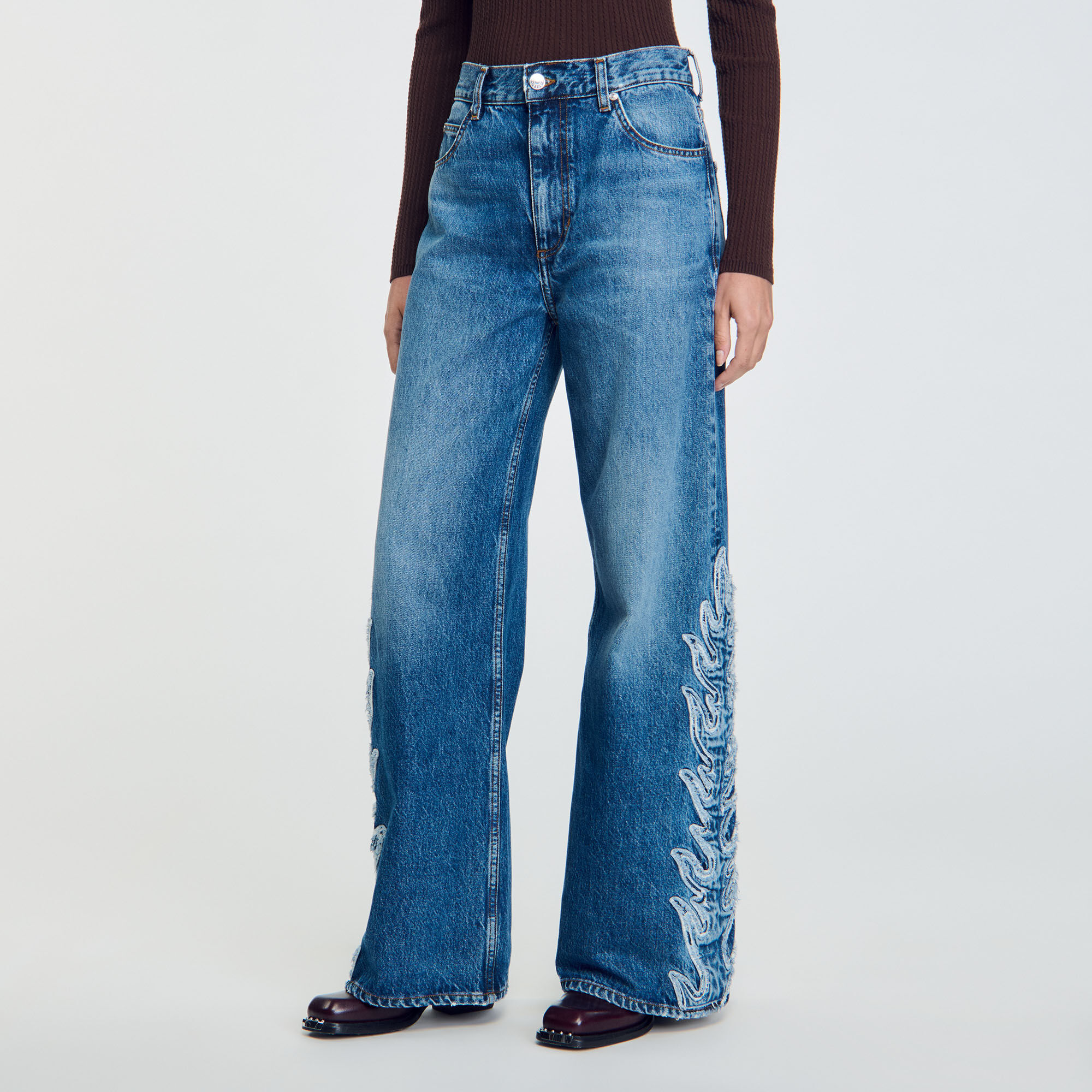 Flared flame jeans