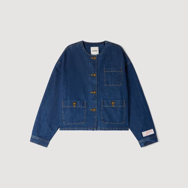Statement button denim jacket