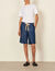 Wide chambray Bermuda shorts