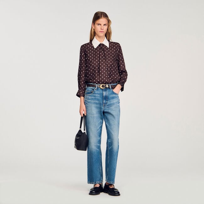 Floaty tie print shirt