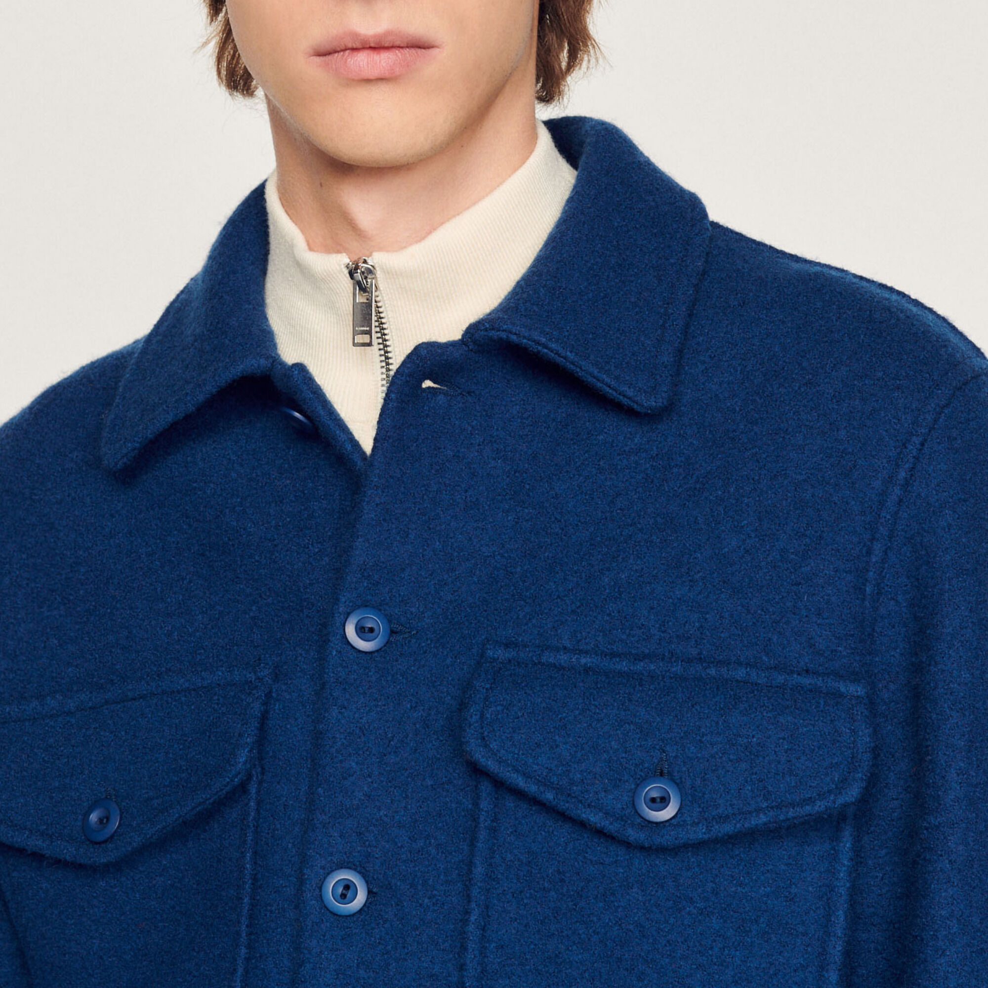 Boiled wool overshirt