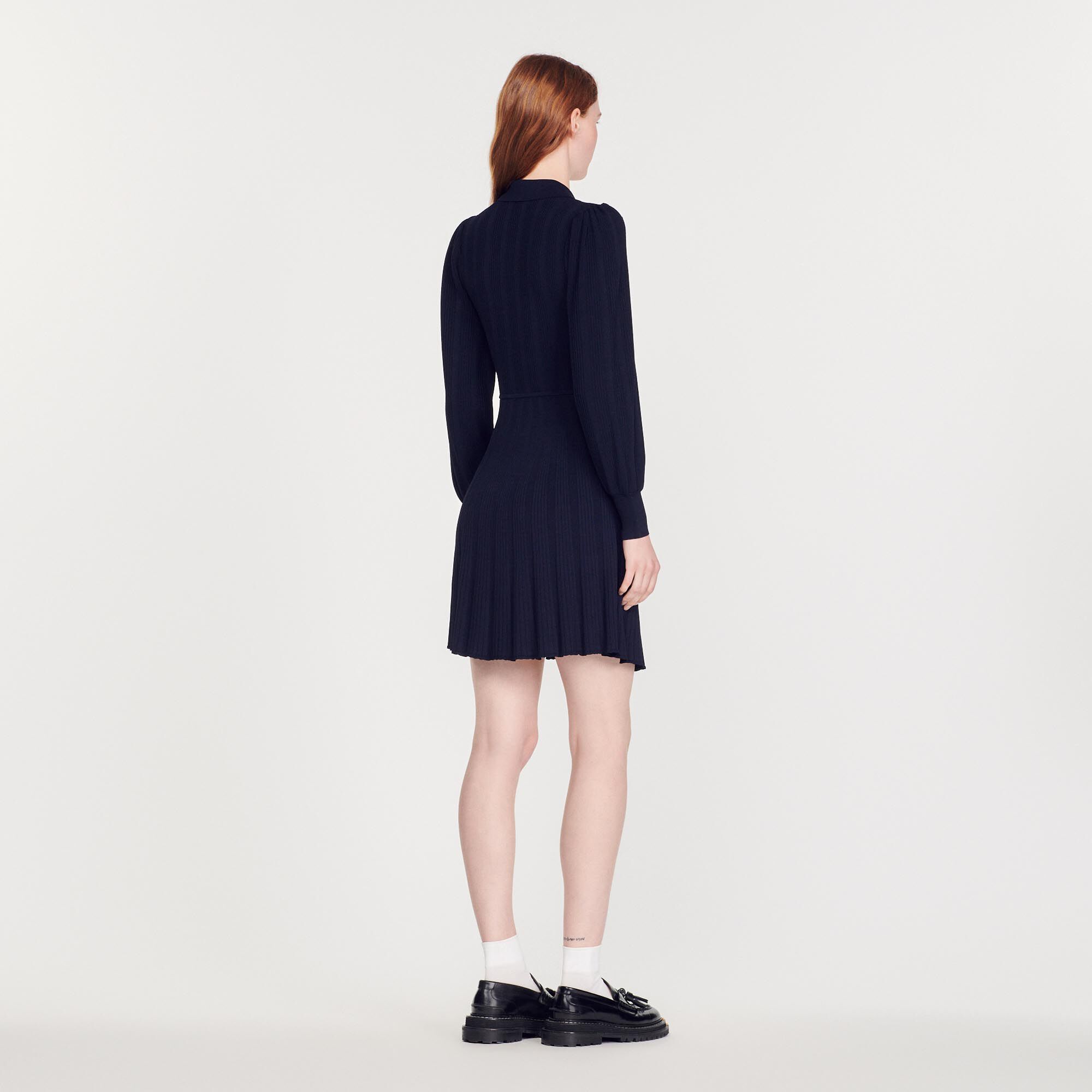 Pleated knit dress