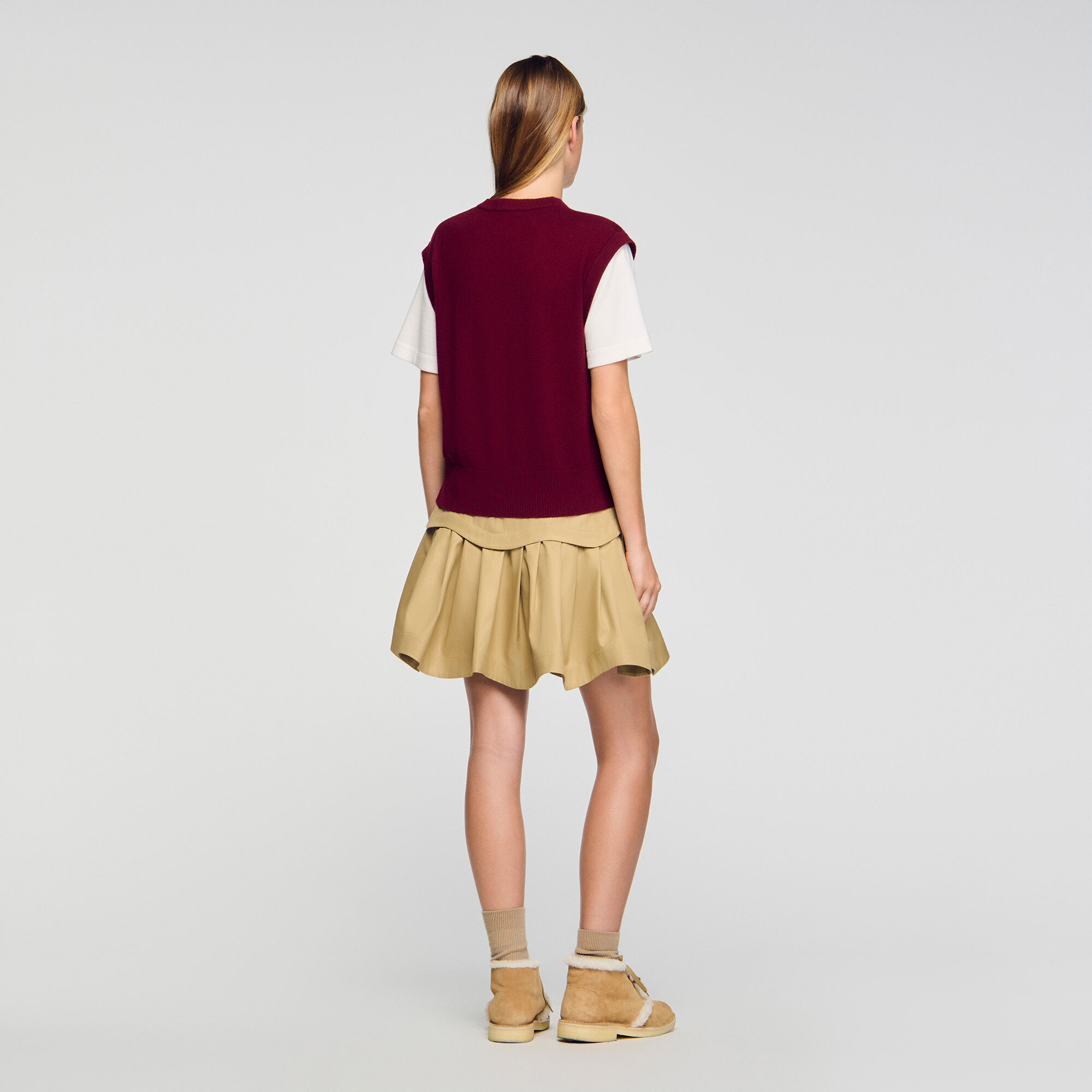 Two-tone wool and cashmere jumper