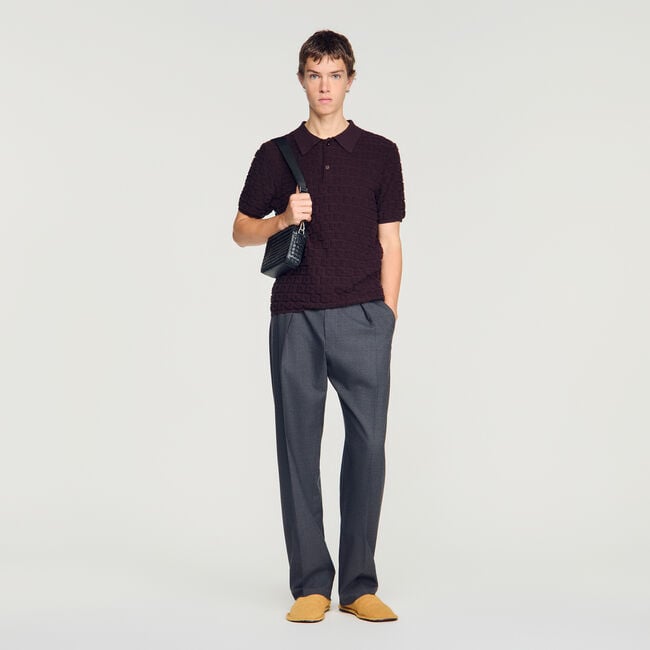 Terry knit polo shirt
