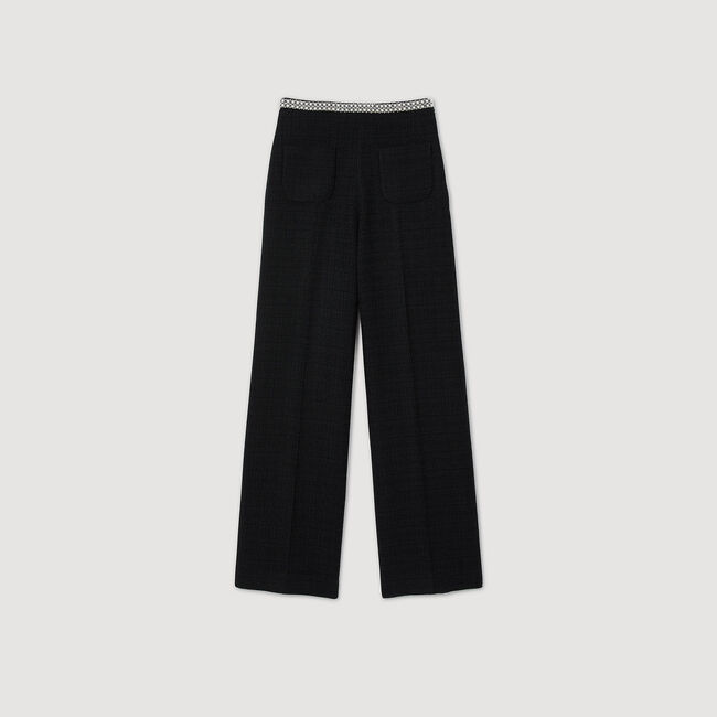 High-waisted tweed trousers