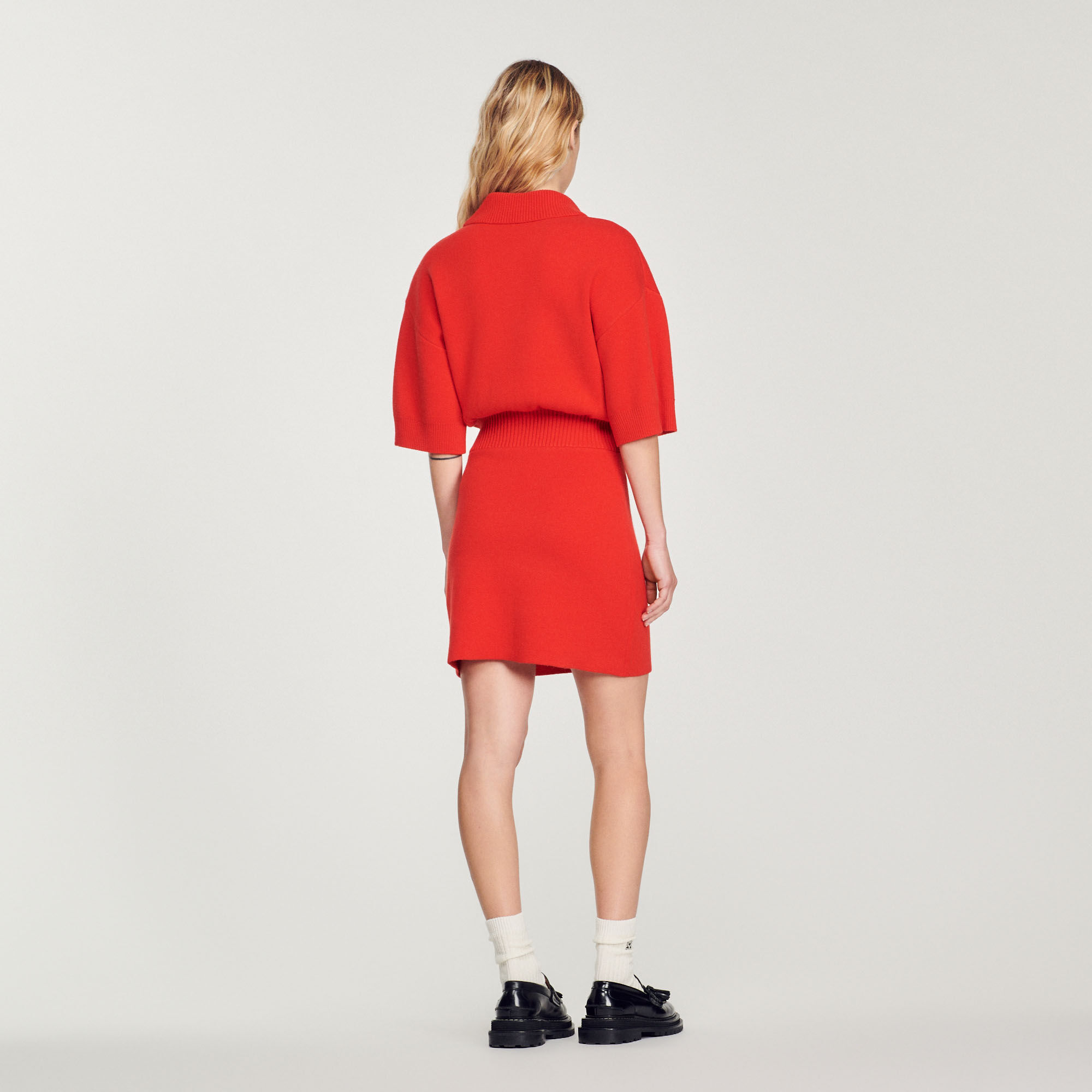 Short knitted polo dress