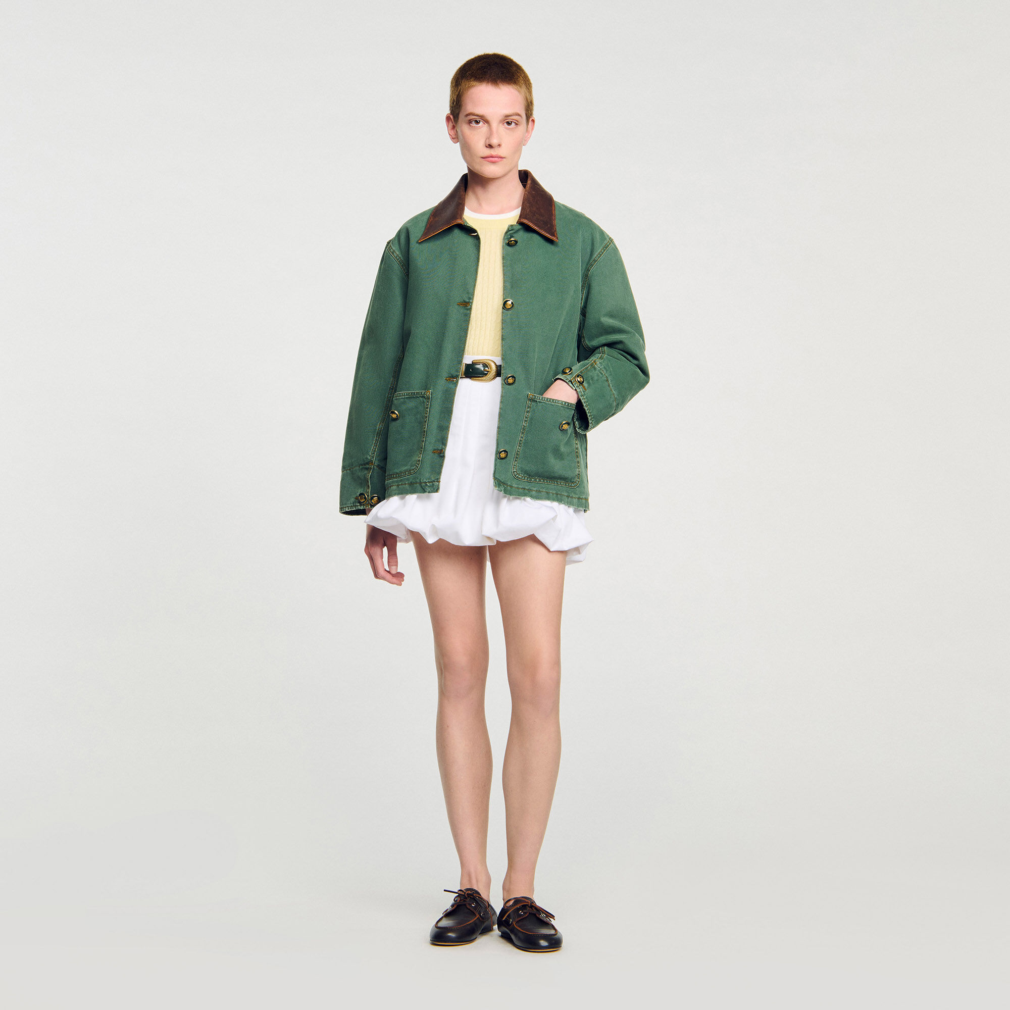 Workwear jacket green For Women Sandro Paris