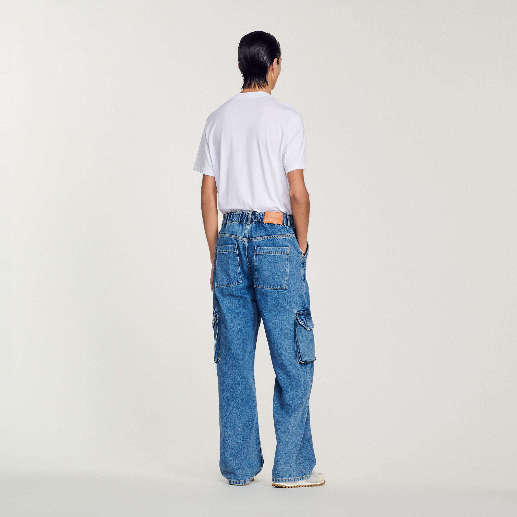 Faded wide-leg jeans