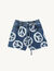 Wide denim shorts with peace motifs