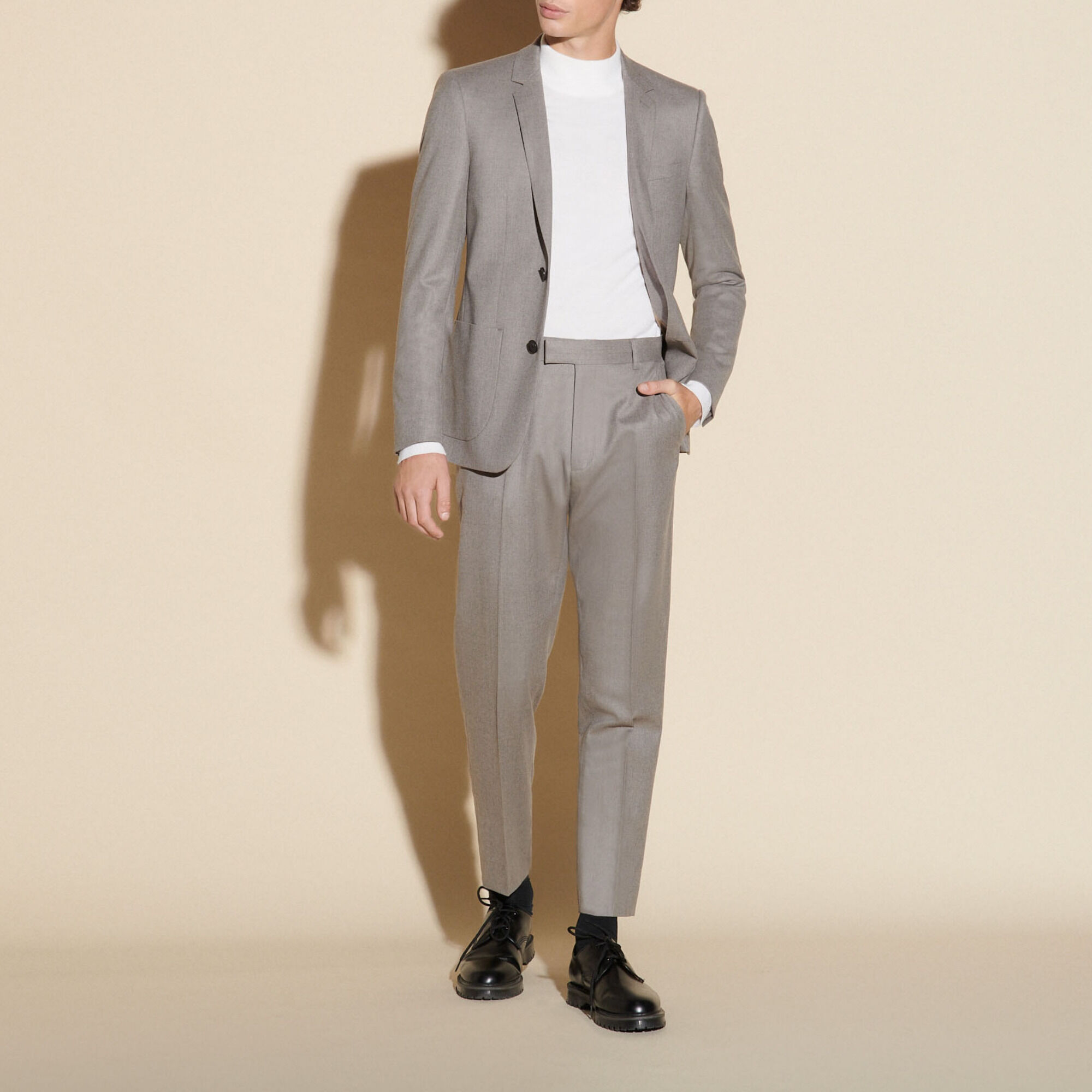 Flannel suit trousers