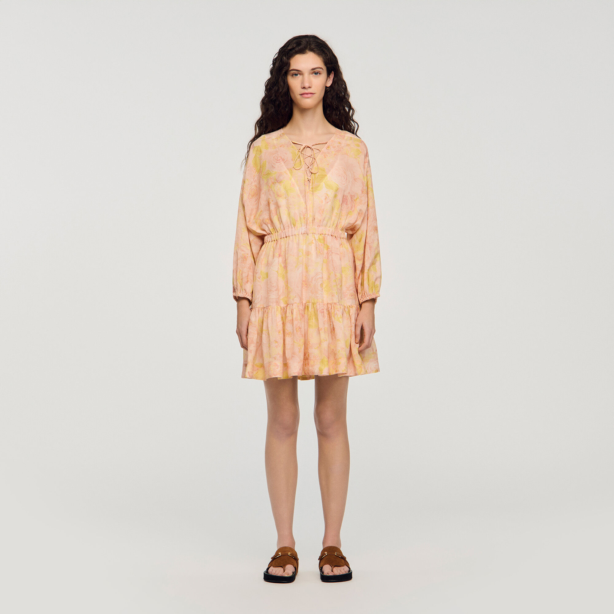 Flower print short dress