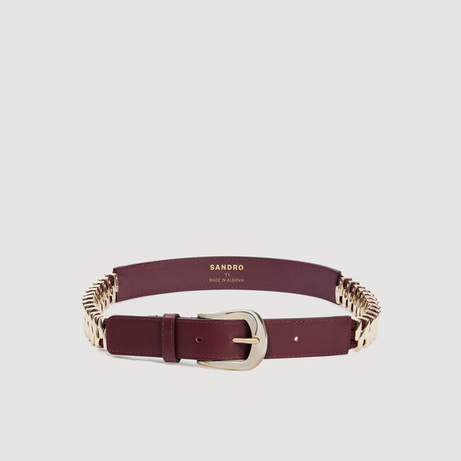 Leather and metal belt