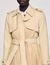 Pleated trench coat with belt