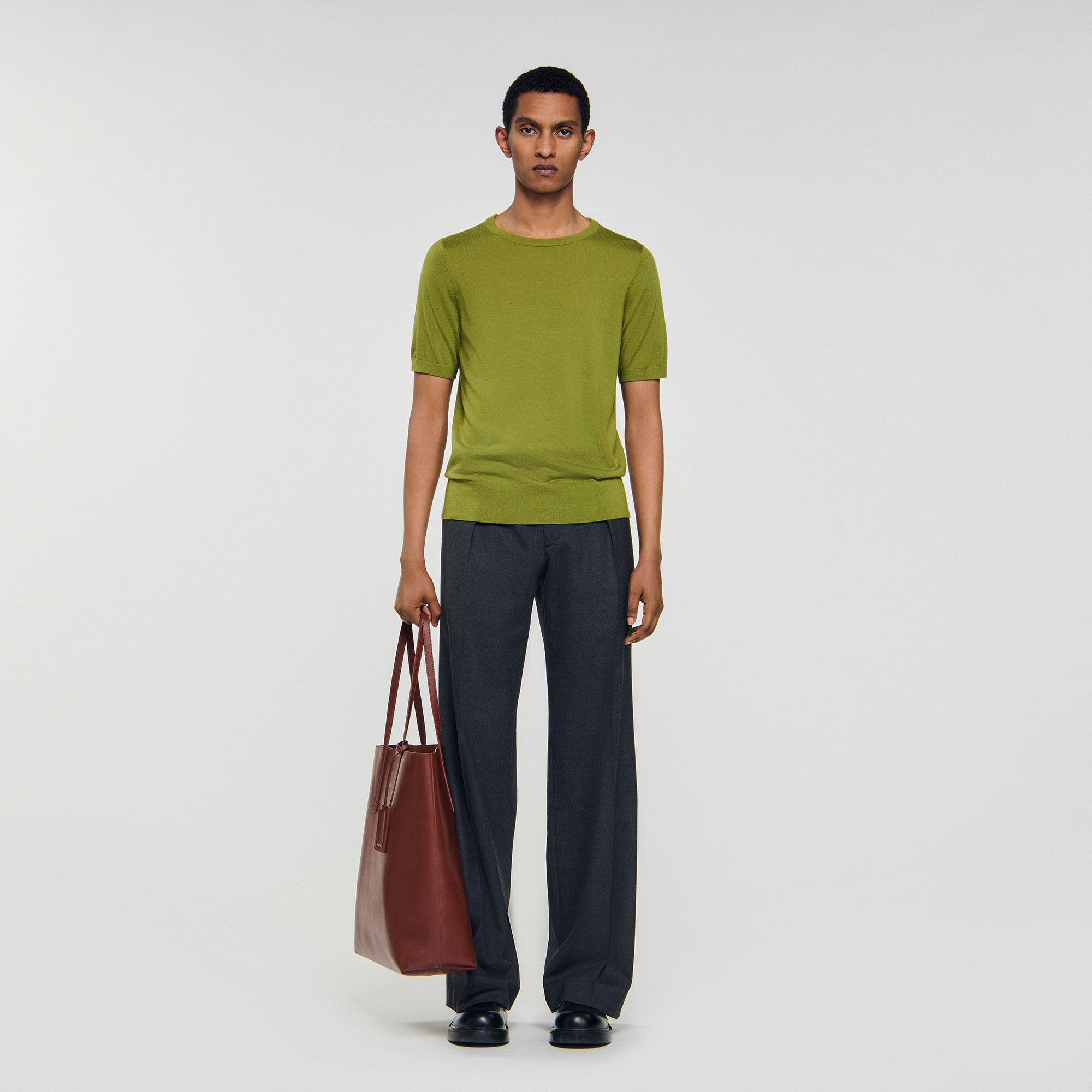 Flowing knit T-shirt
