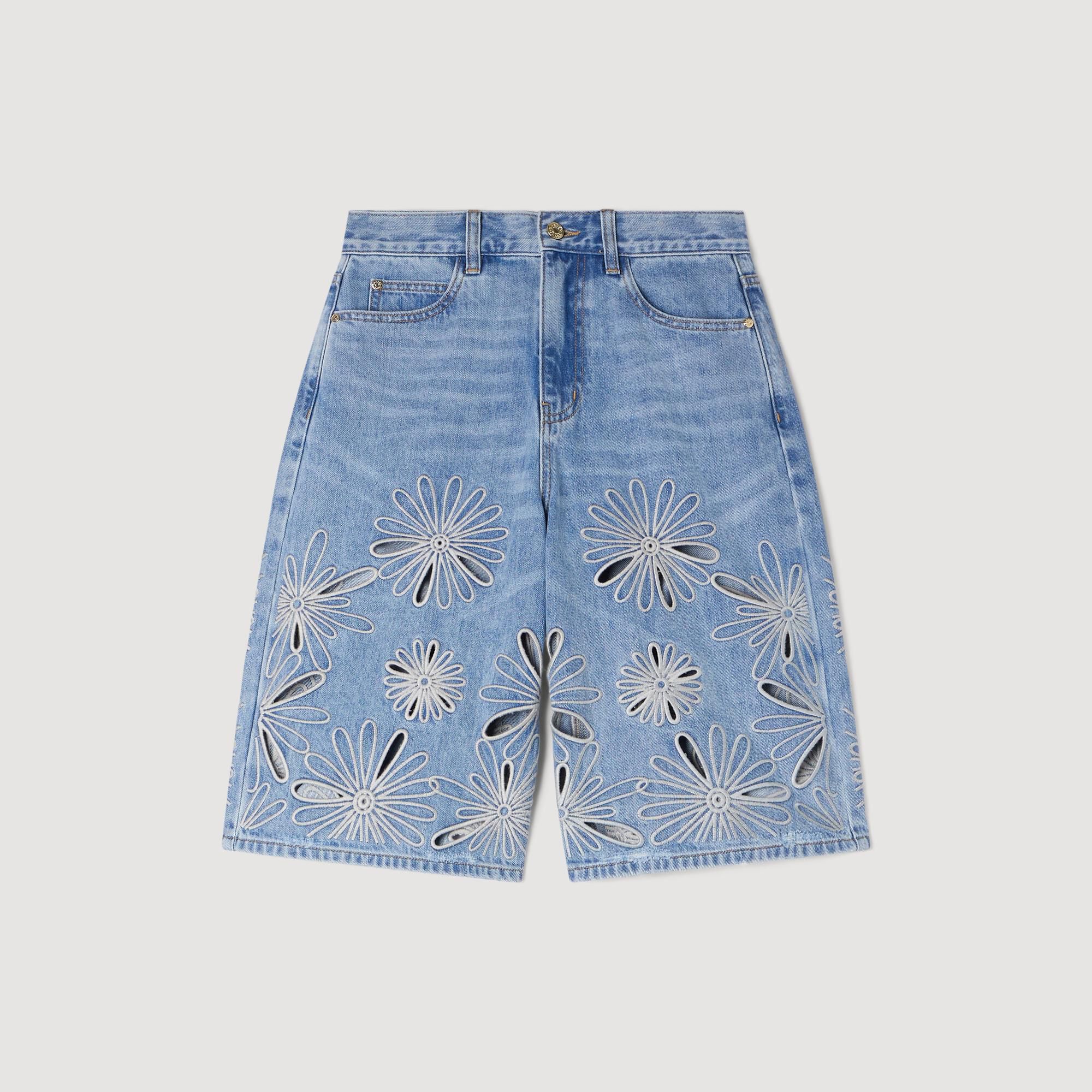 Embroidered Bermuda shorts