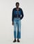 Knit and denim sweatshirt