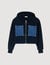 Knit and denim sweatshirt