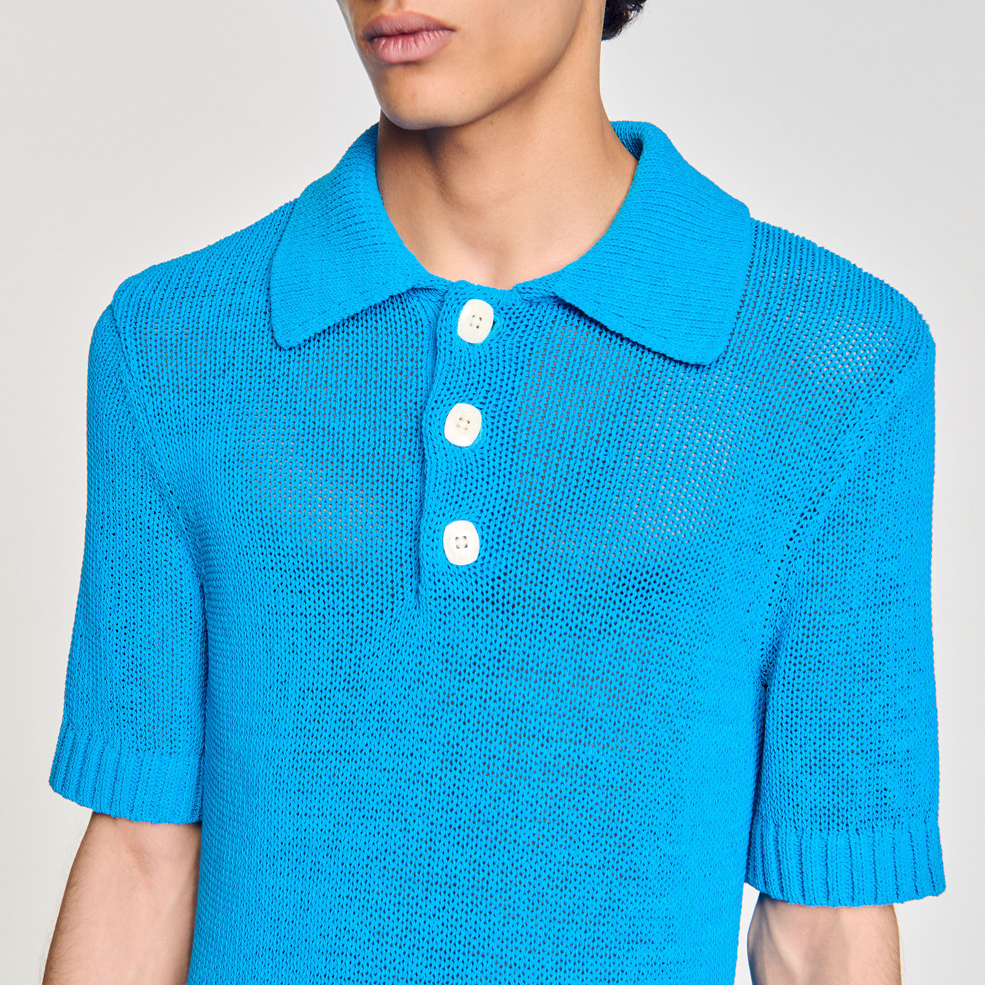 Knit polo shirt