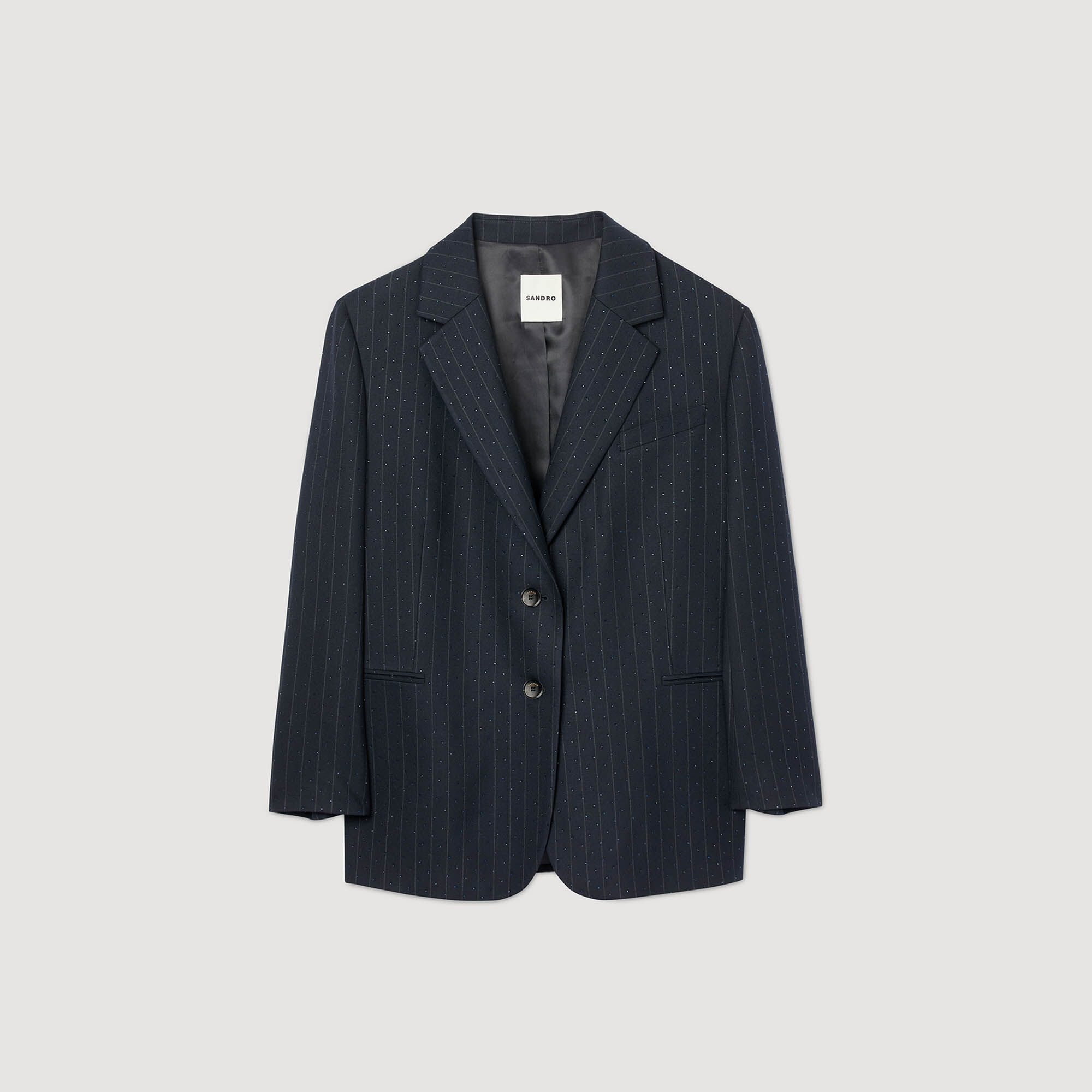 Striped rhinestone suit jacket
