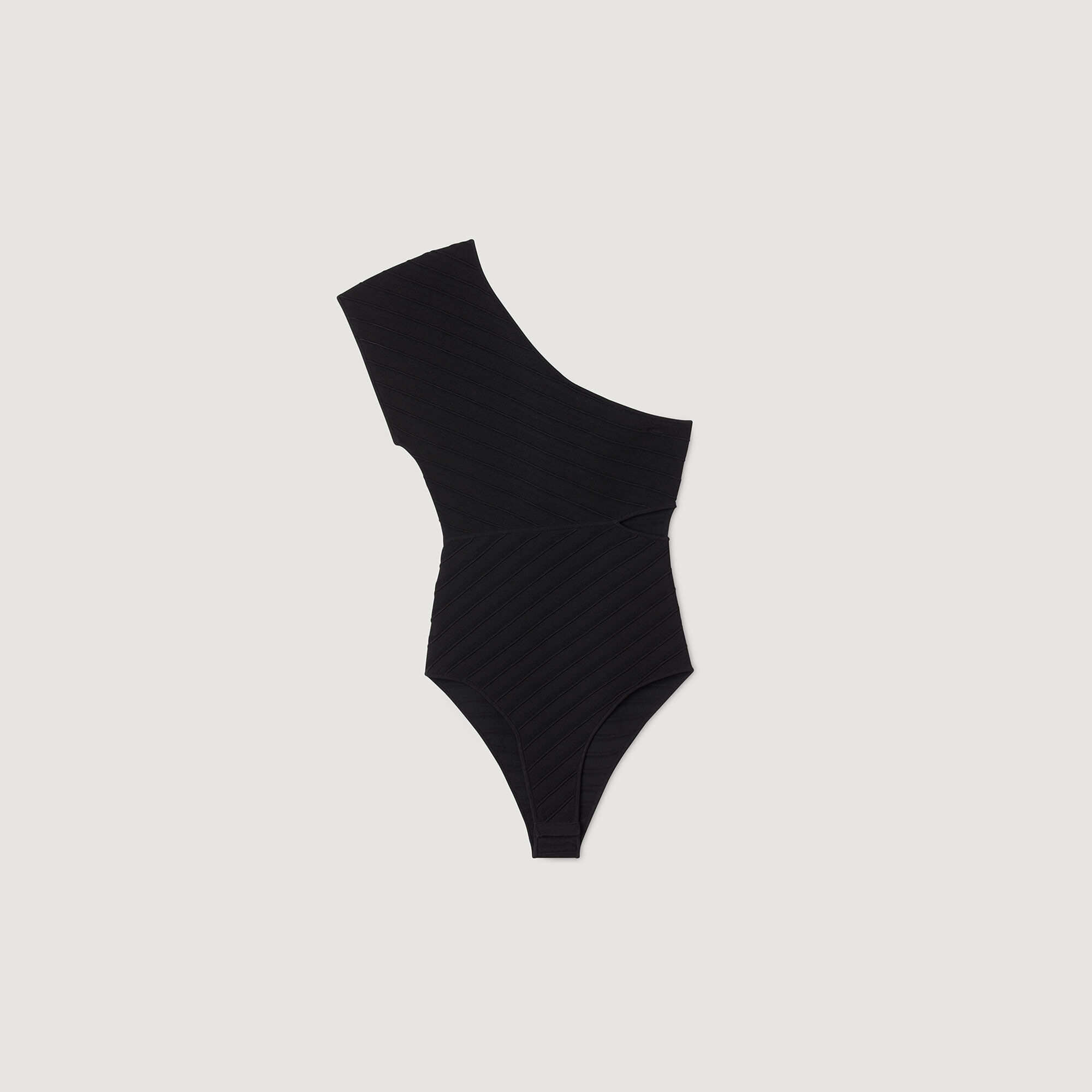 Asymmetric knit bodysuit