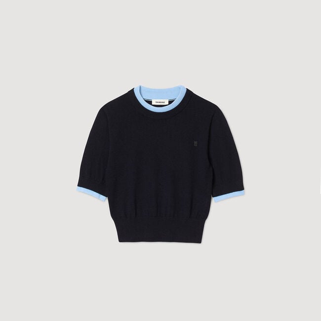 Two-tone cropped jumper