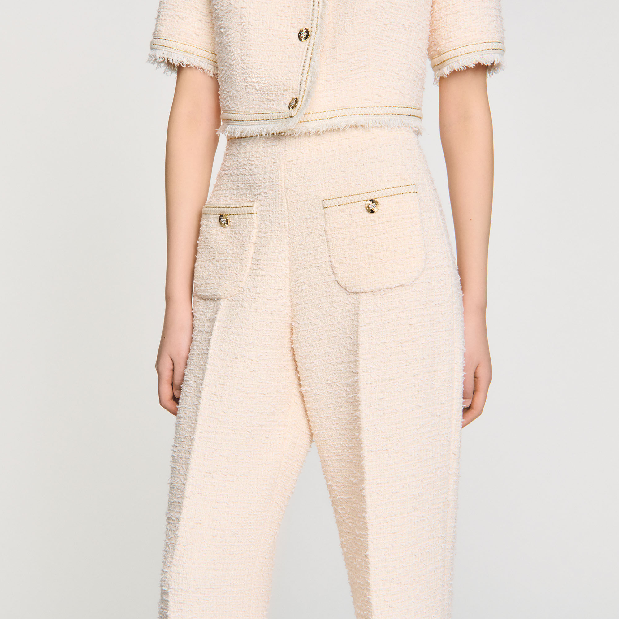 Decorative tweed trousers