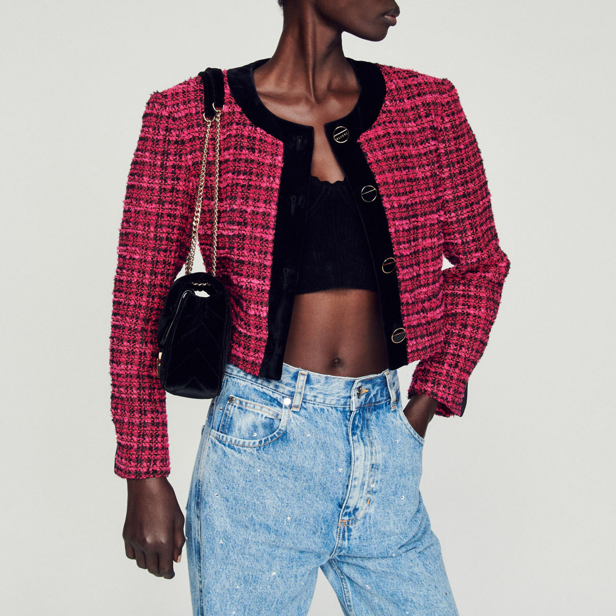Cropped tweed jacket