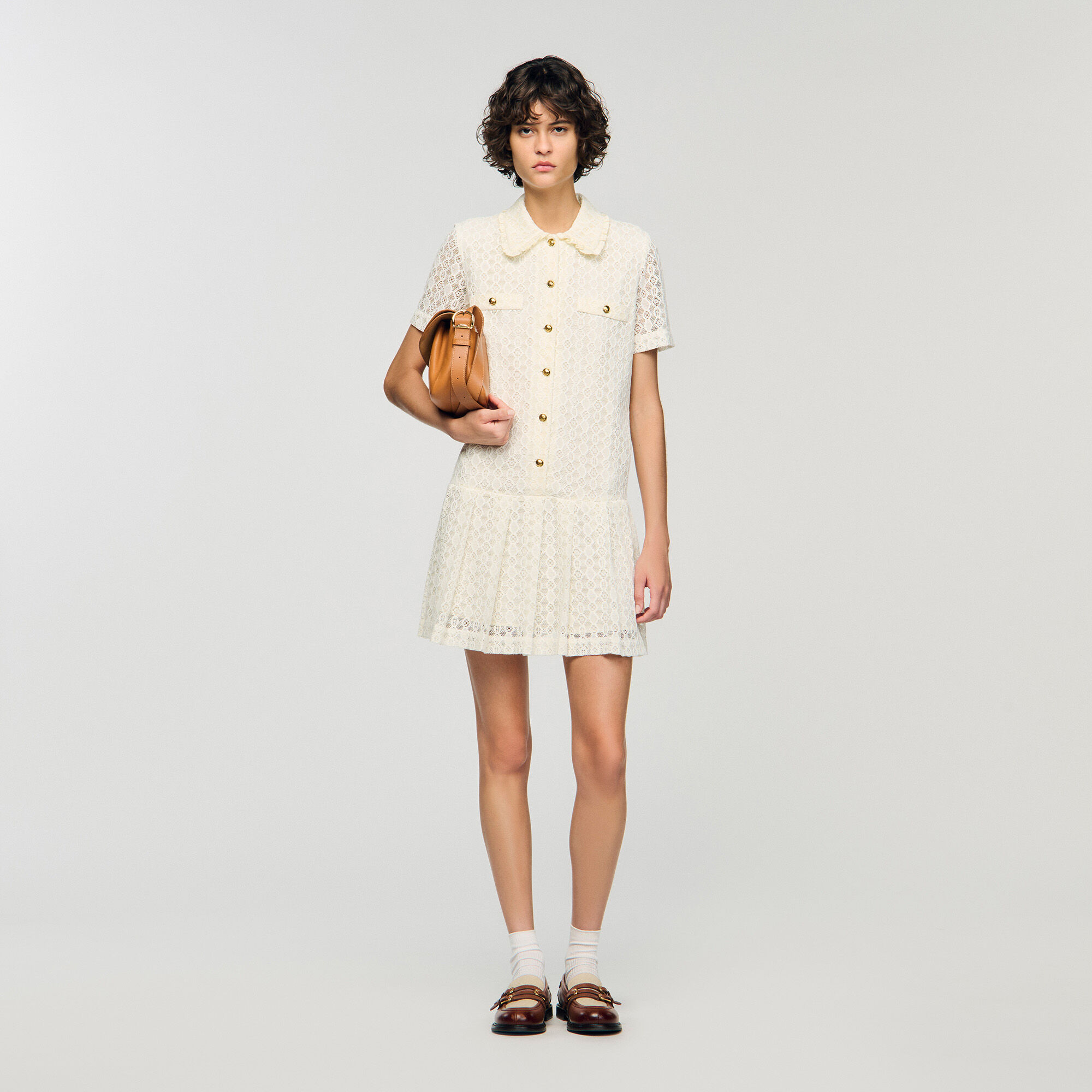 ワンピース Sandra lace dress Beige What You Want Taupe Crochet Dress – Shop the Mint