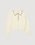 Contrast polo-neck knit jumper