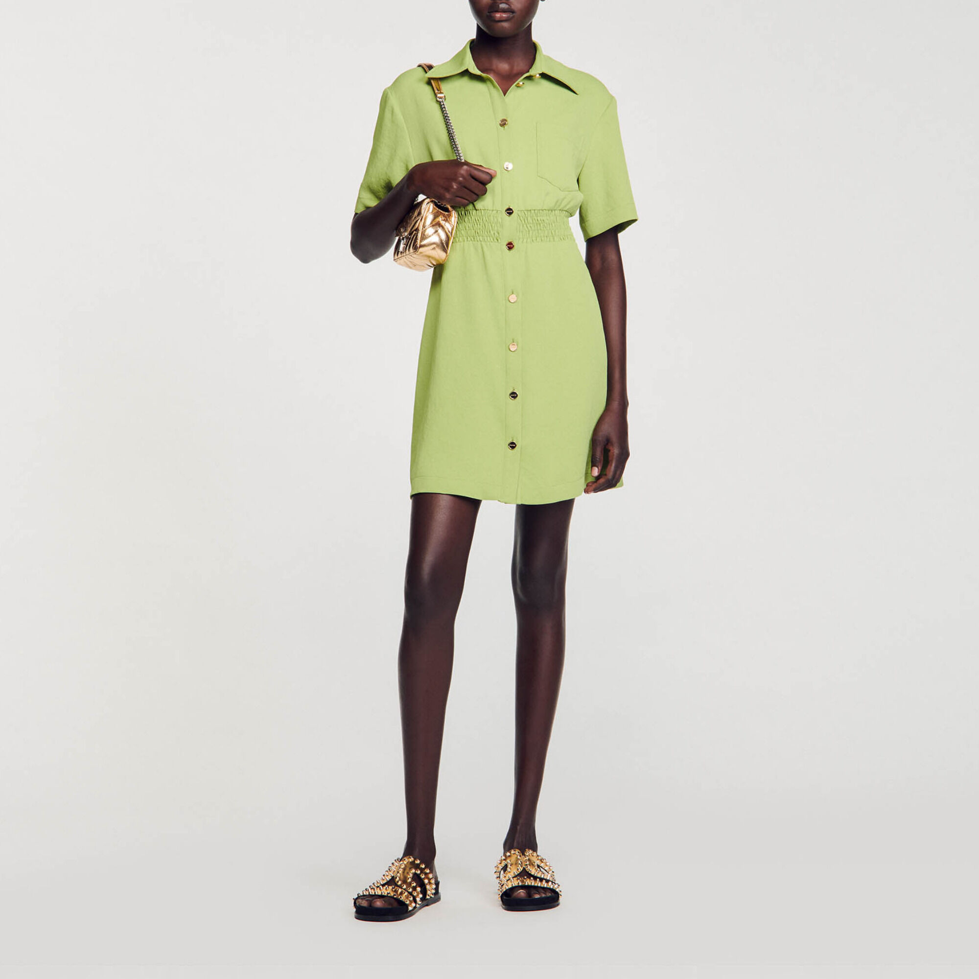 Button up dress with sleeves hot sale