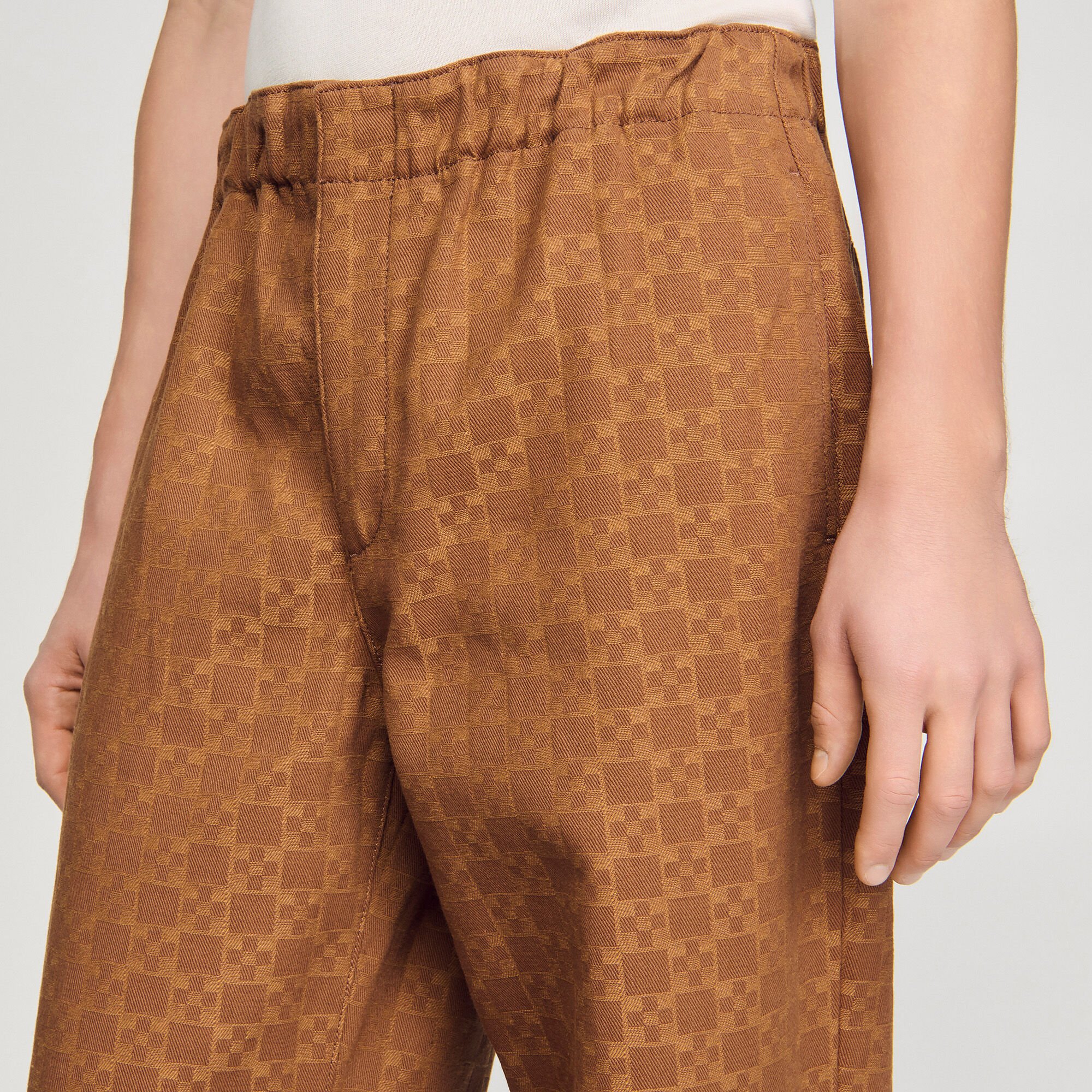Wide-leg jacquard SquareCross jeans
