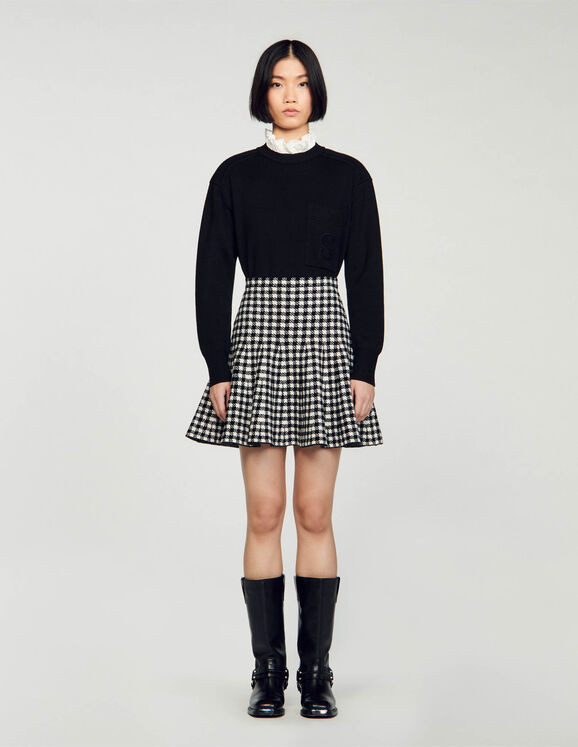 Knit skirt Black / Ecru Femme