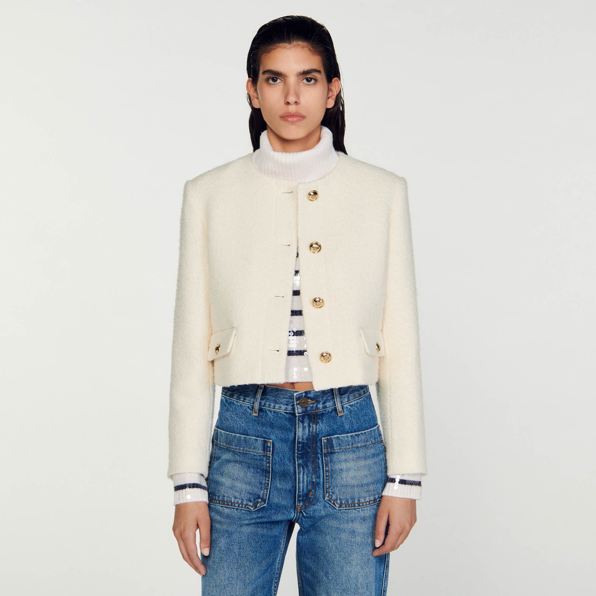 Sandro new arrivals white jacket