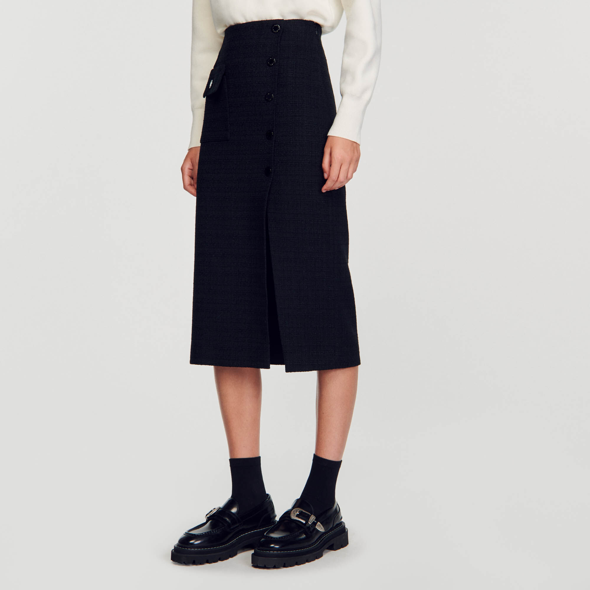 Tweed midi sales skirt uk
