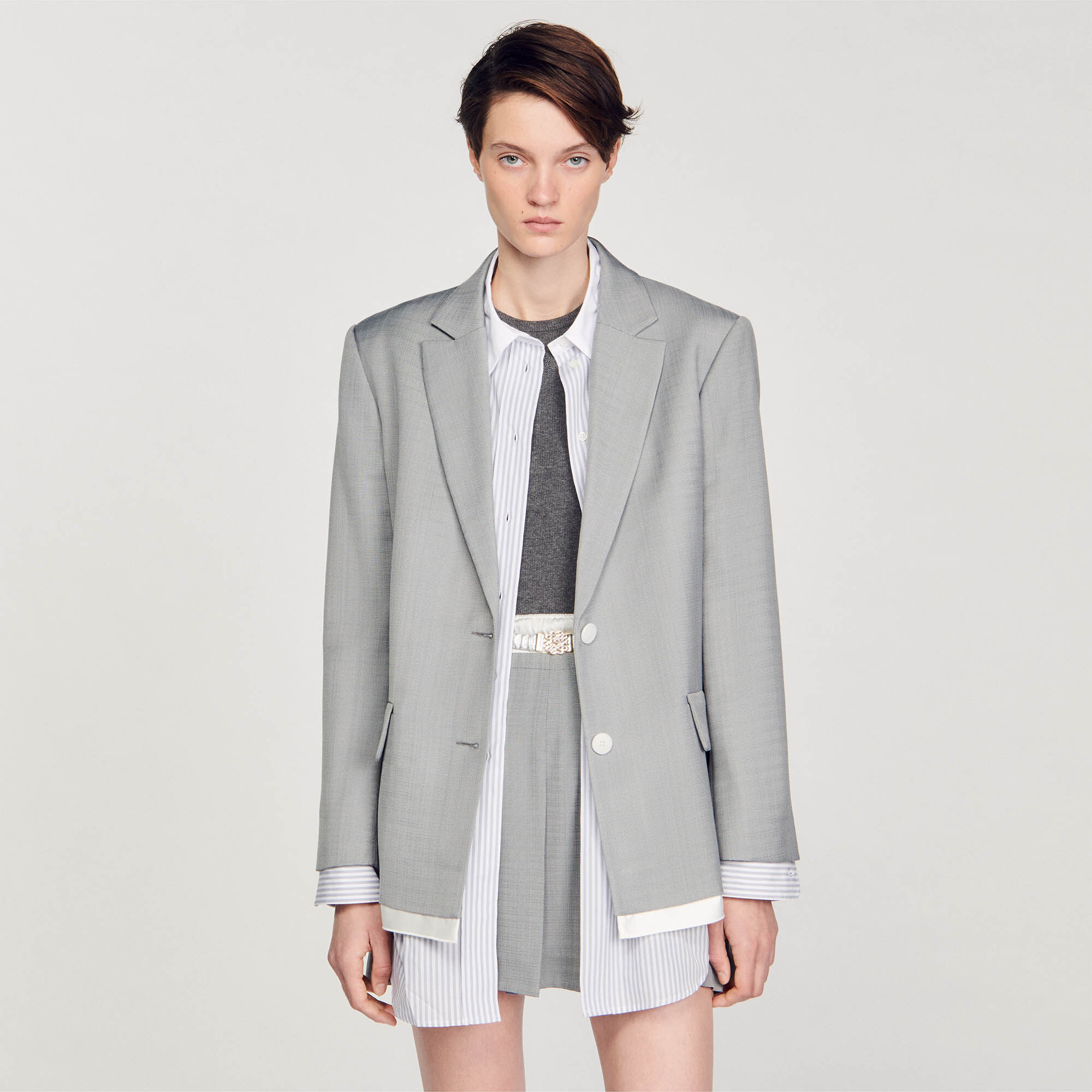 Light grey blazer jacket sale womens