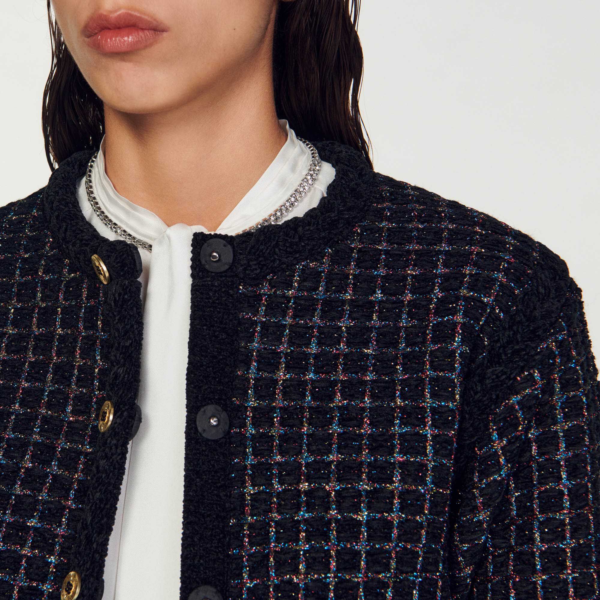 Cardigan tweed femme clearance