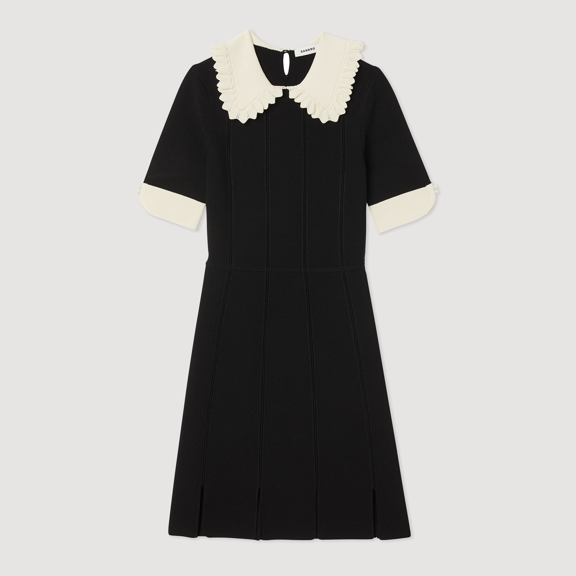 Short dress with shirt collar SFPRO02511 Black Sandro Paris