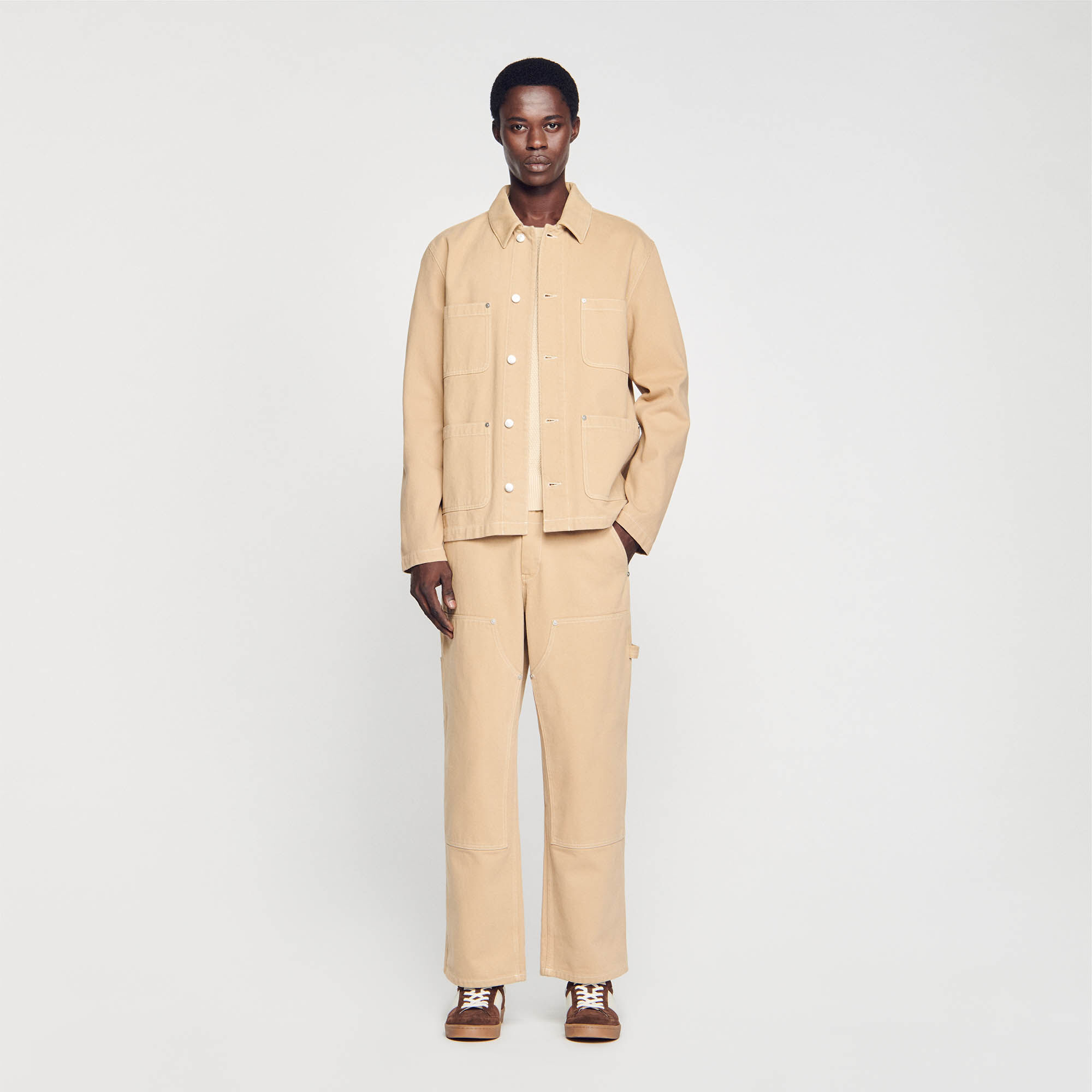 Beige new arrivals worker jacket