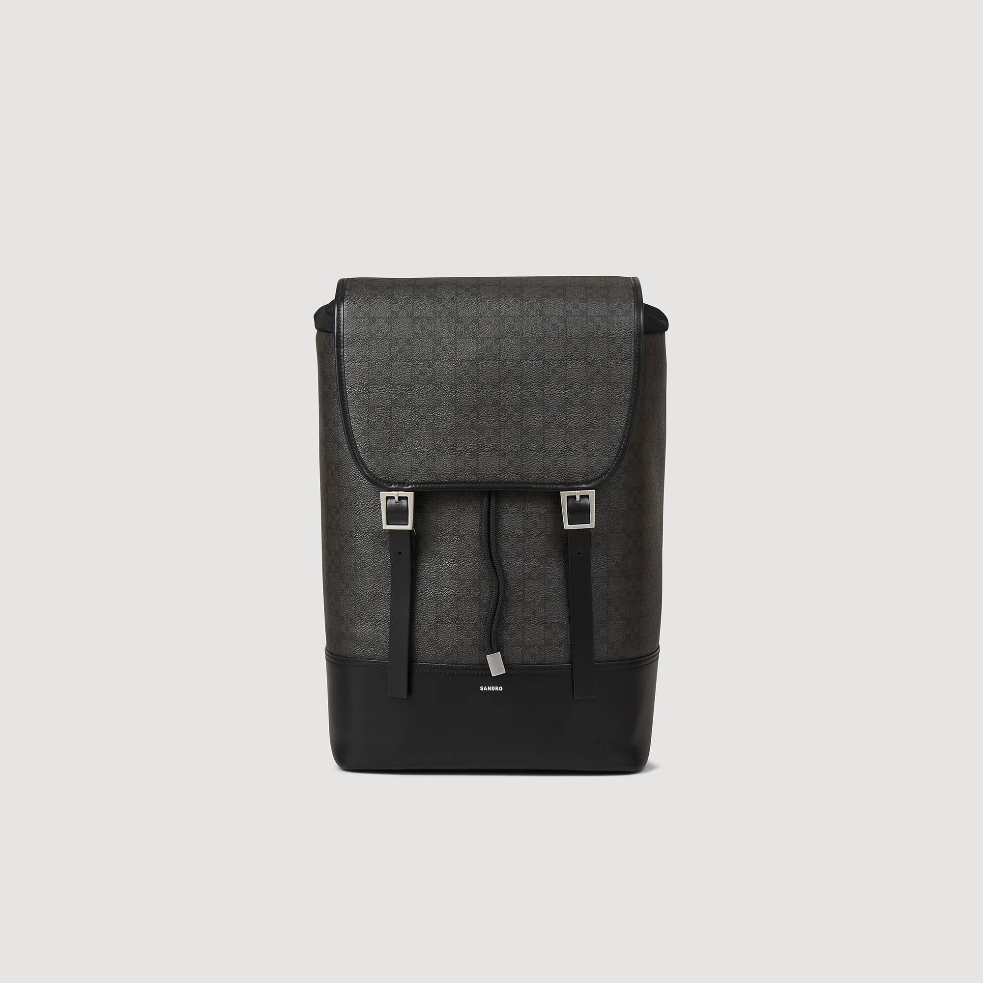 Square Cross coated canvas backpack SHASA01141 Black All
