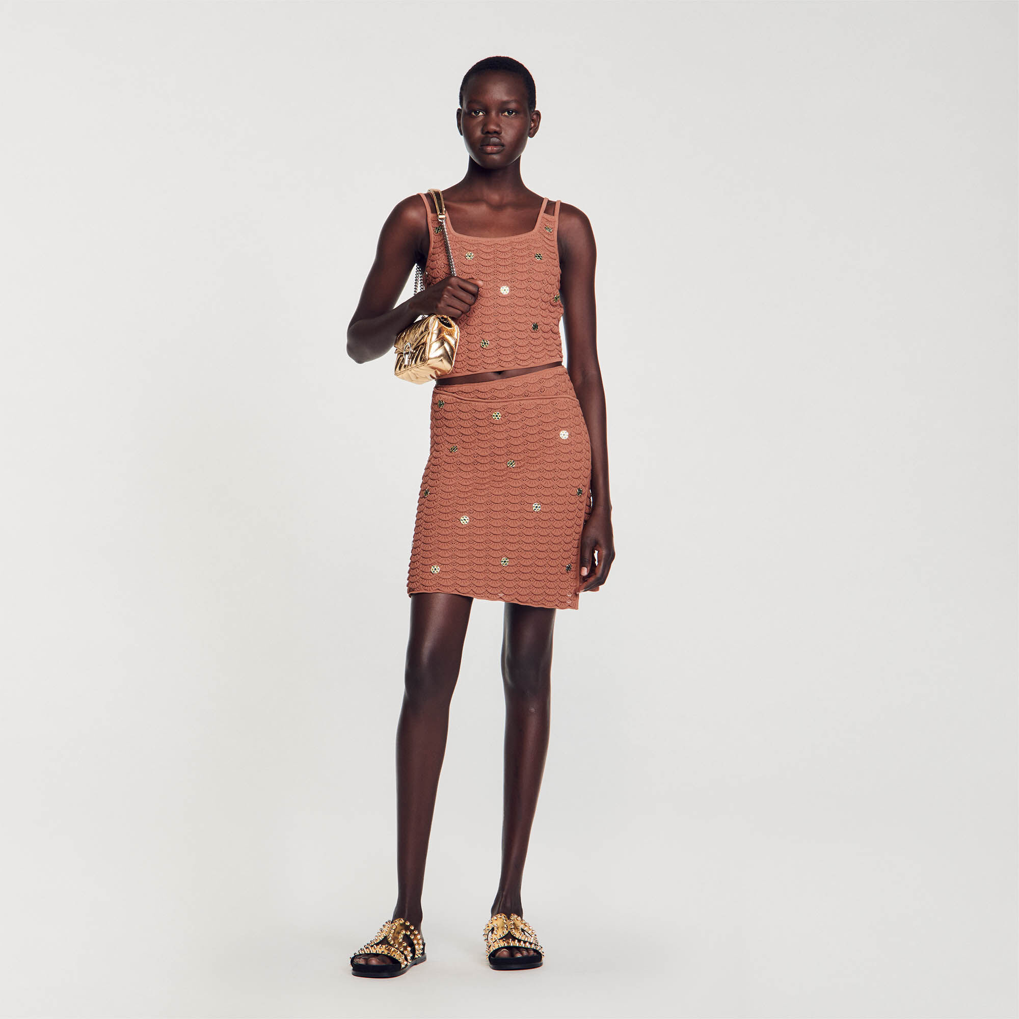 Asymmetrical 2025 skirt brown