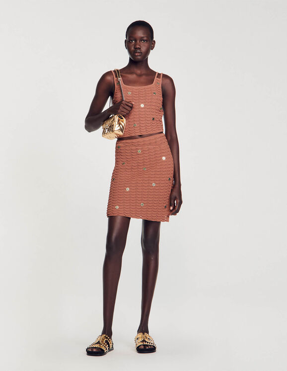 Short asymmetrical skirt Brown Femme